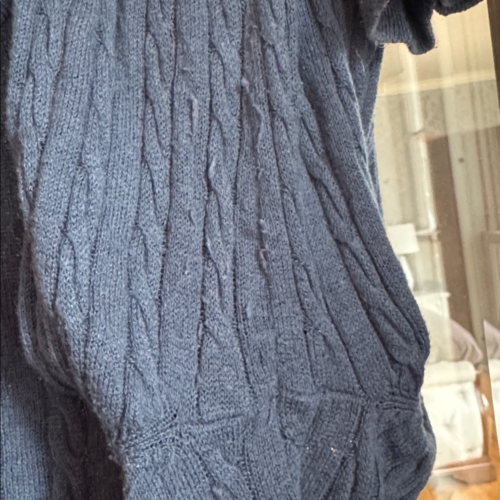 GAP Navy Cable Knit Cardigan - Picture 8 of 9